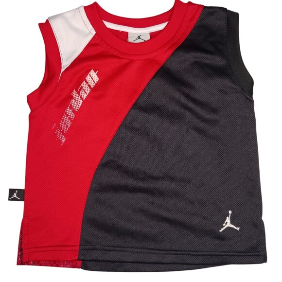Air Jordan Other - Air Jordan Jumpman Toddler Mesh Basketball Jersey Size 2T Red Black Sleeveless